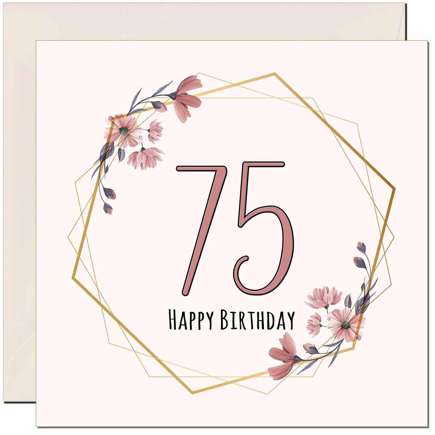 Floral Birthday Card for Women Elegant Beautiful