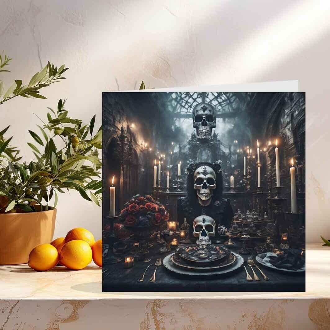 Gothic Birthday Card Skull Goth Rock Alternative Birthday Card 145 x 145mm