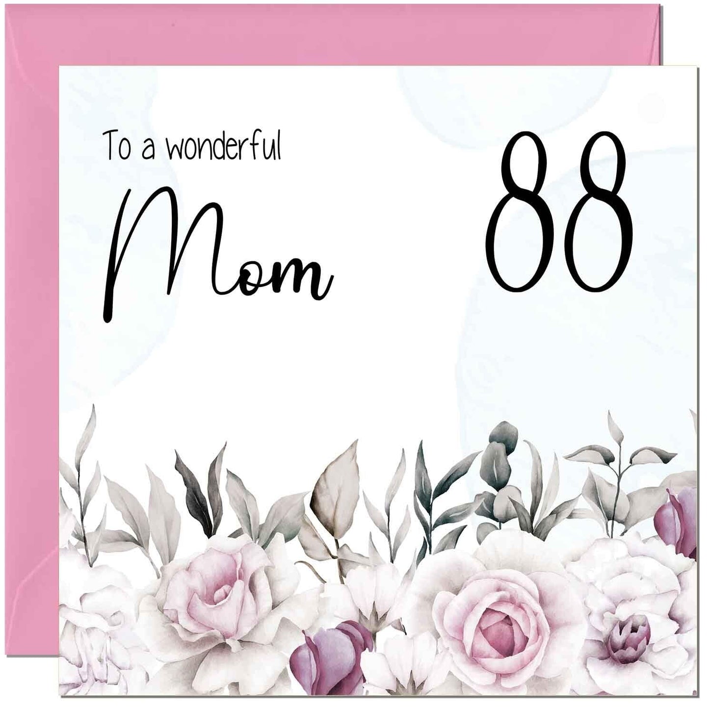 Mom Birthday Card Floral Elegant Best Mom's