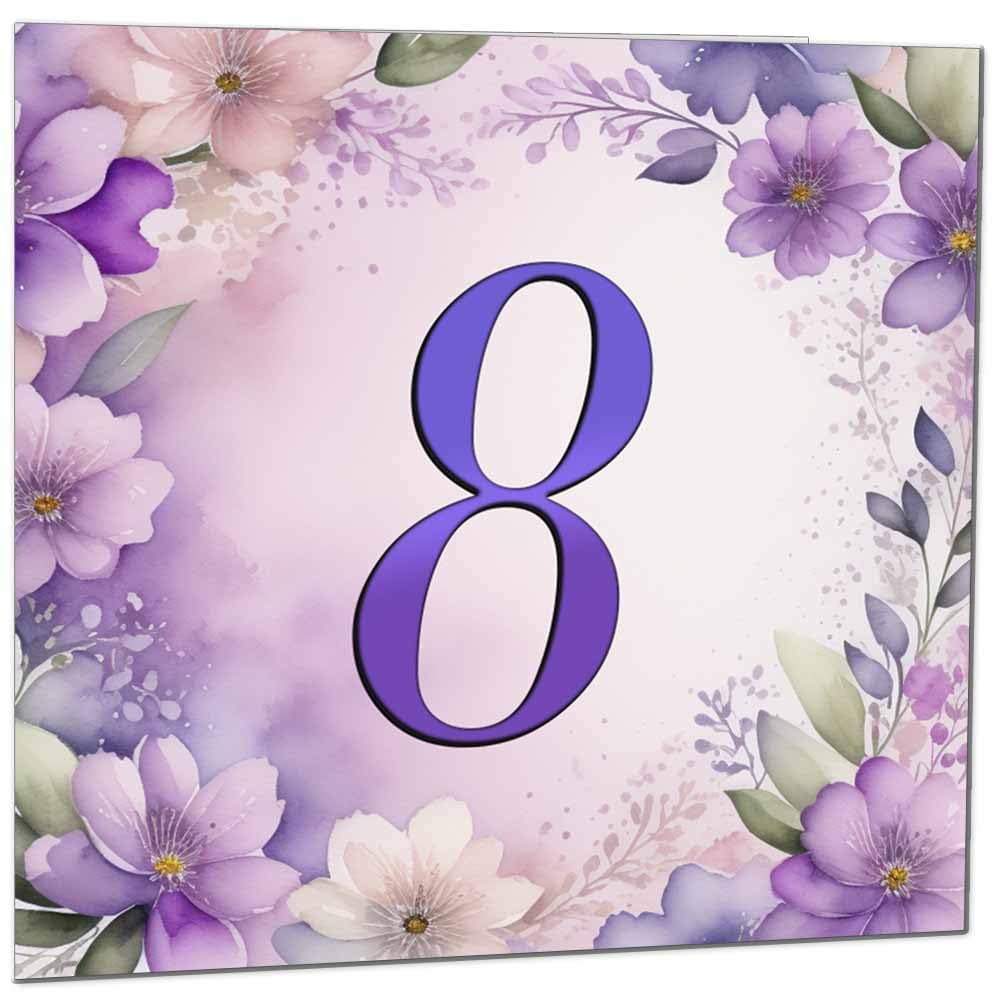 Birthday Card for Women - Purple Floral 80th Birthday Cards for year old woman Ladies Grandma Nan Aunt Mum Sister Mom Friend