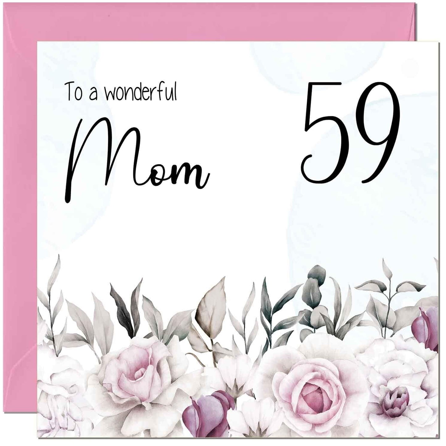 Mom Birthday Card Floral Elegant Best Mom's