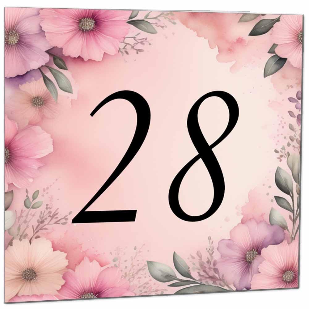 Birthday Card for Women Men - Pink Floral Birthday Cards for 39 year old woman thirty Nine, thirty ninth Ladies Mum Aunt Sister Niece Daughter