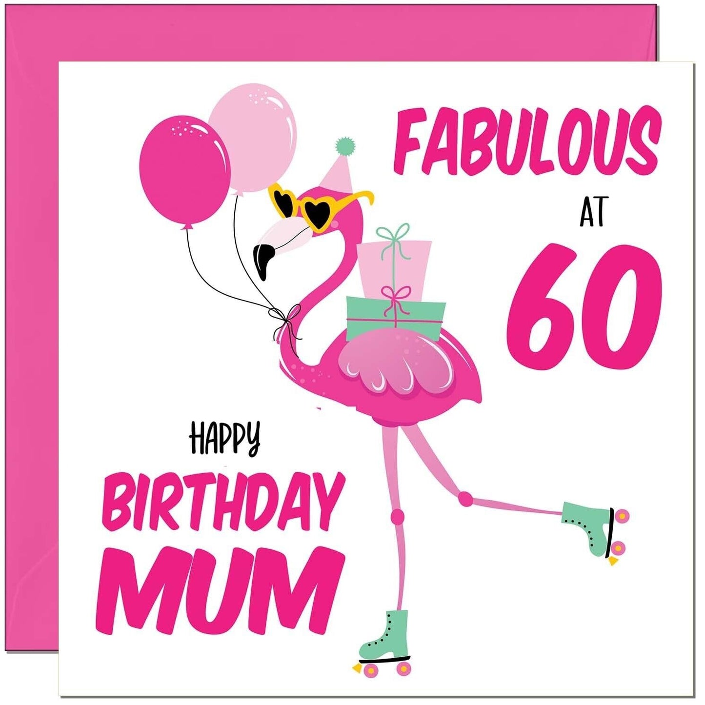 Mum Birthday Card - Fabulous Flamingo - Mom Womens Pink Cute Mum Mothers