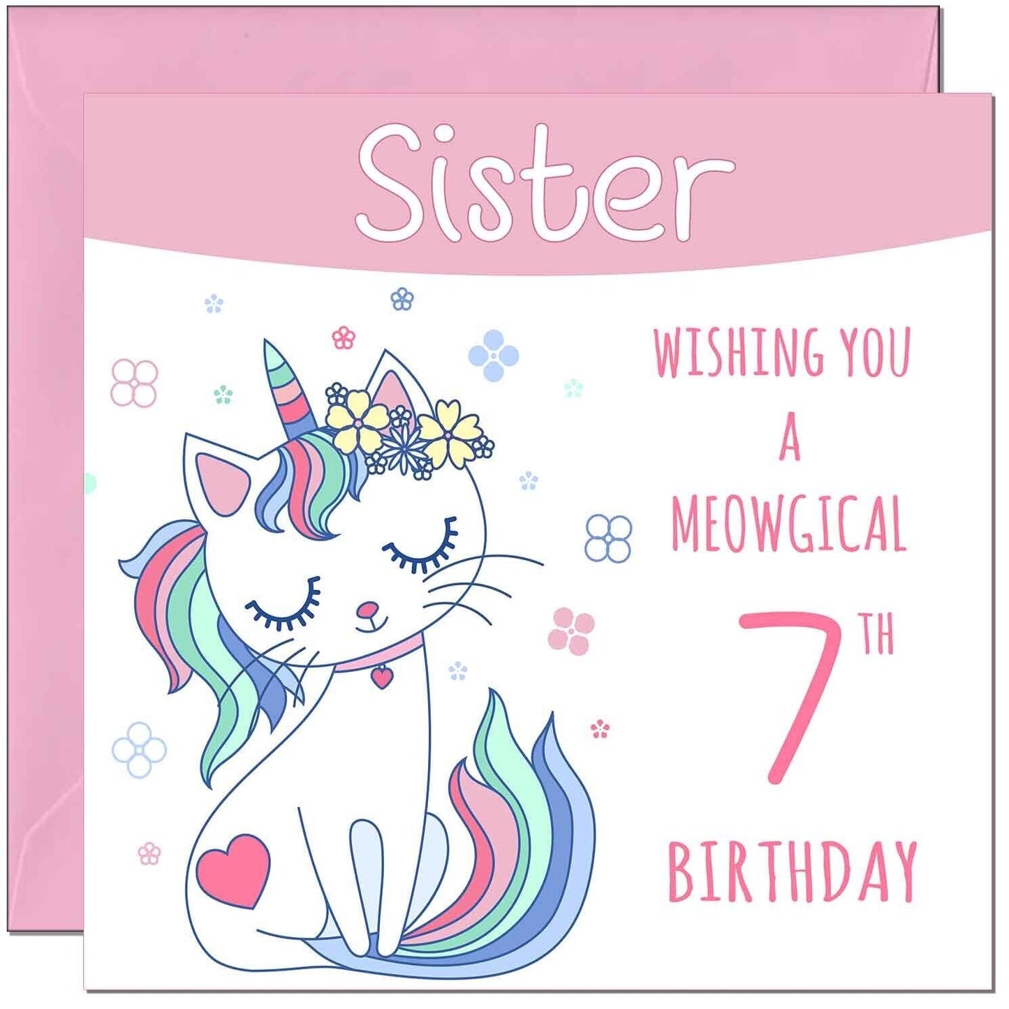 Sister Birthday Card - Meowgical Funny Cat