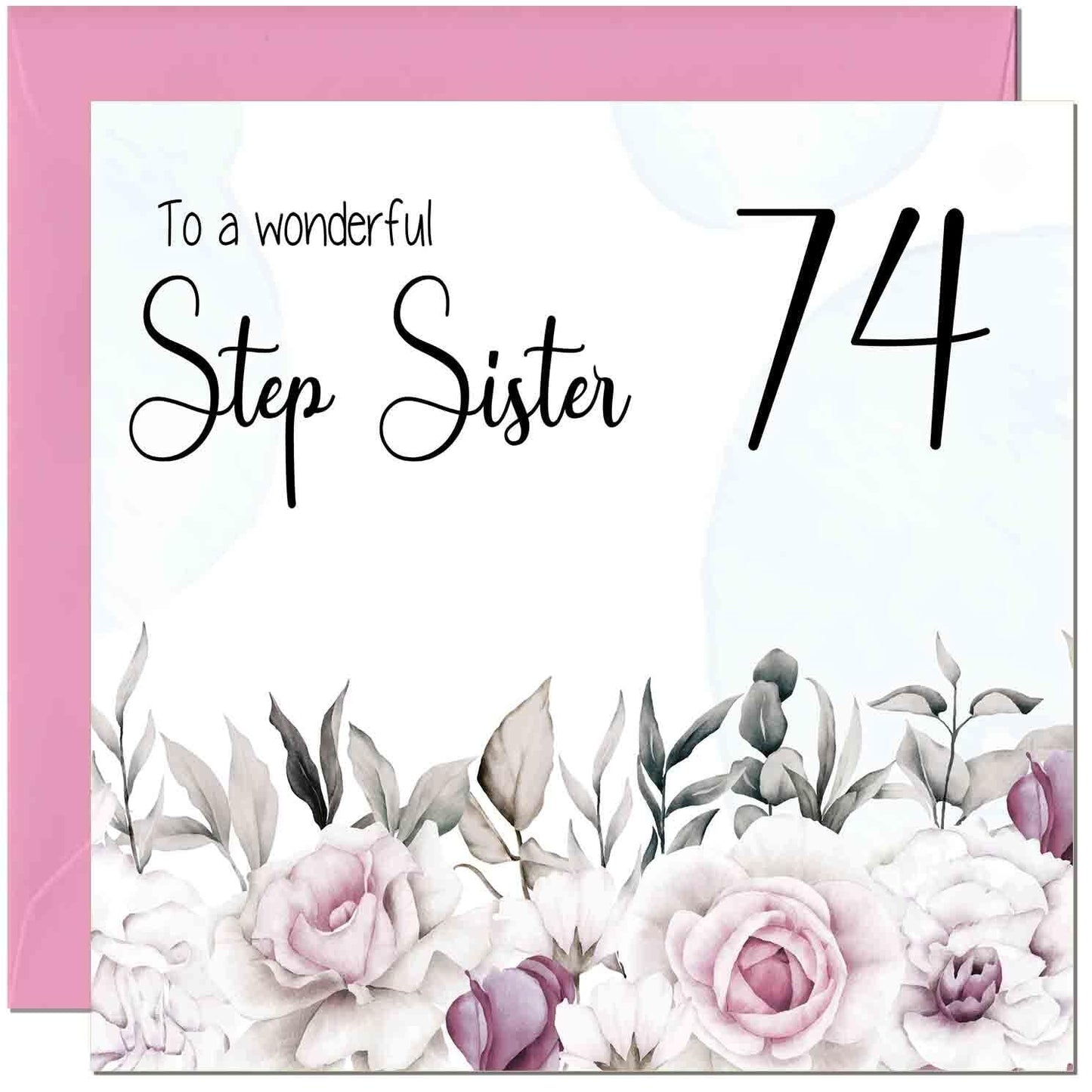 Step Sister Birthday Card Floral Elegant Step Sisters