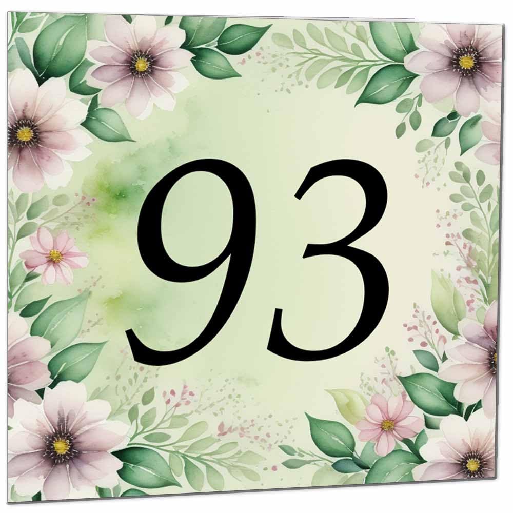80th Birthday Card for Women Men - Green Floral Birthday Cards for 80 year old Lady Eighty Eightieth Ladies Grandma Nan Aunt Mum Sister Mom Friend
