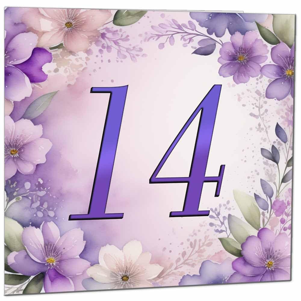 Birthday Card for Women - Purple Floral 80th Birthday Cards for year old woman Ladies Grandma Nan Aunt Mum Sister Mom Friend