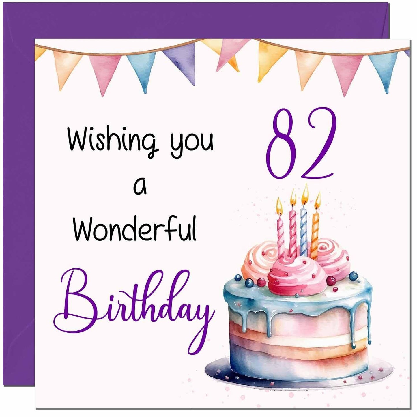 Birthday Card for Men Women Cake Numbers