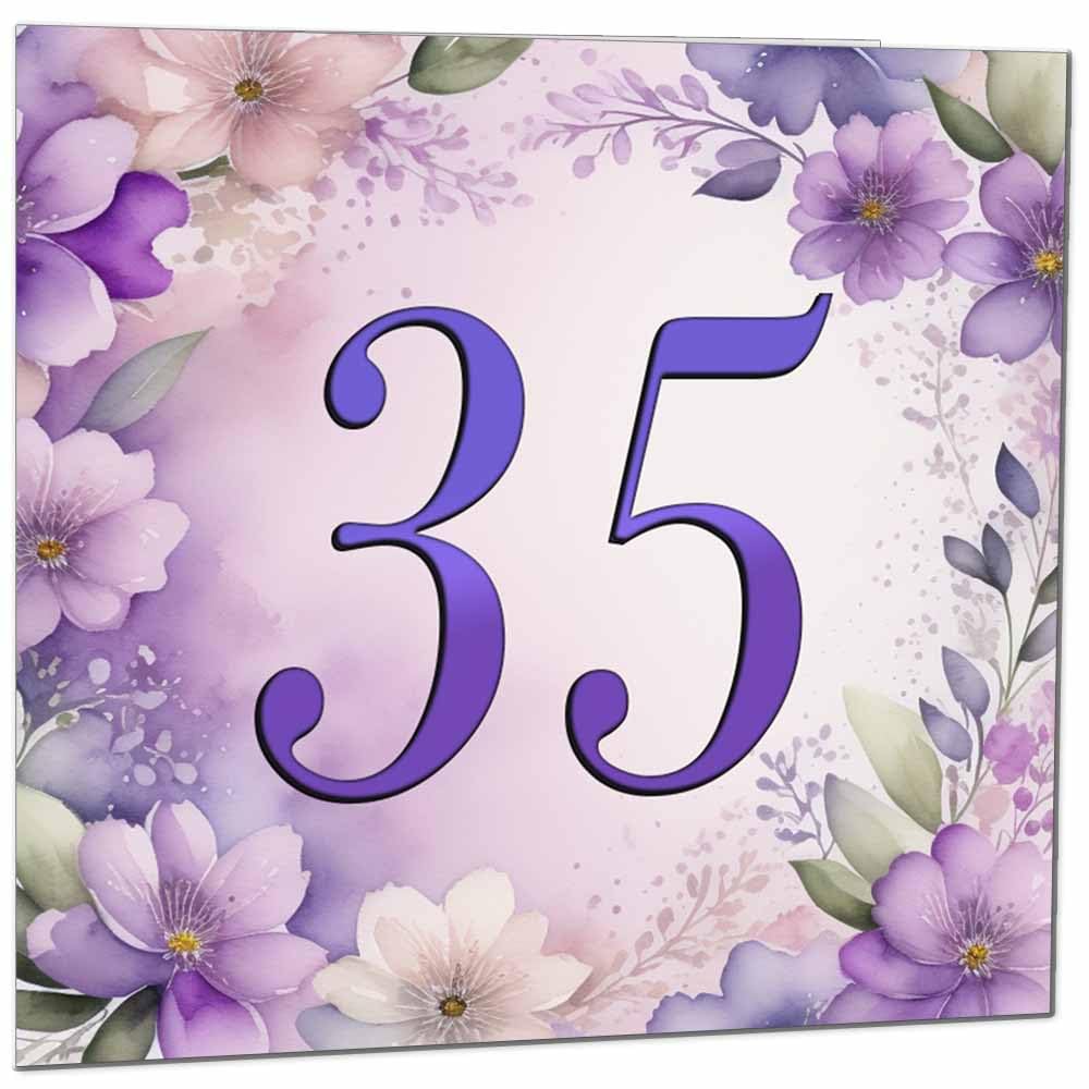 Birthday Card for Women - Purple Floral 80th Birthday Cards for year old woman Ladies Grandma Nan Aunt Mum Sister Mom Friend