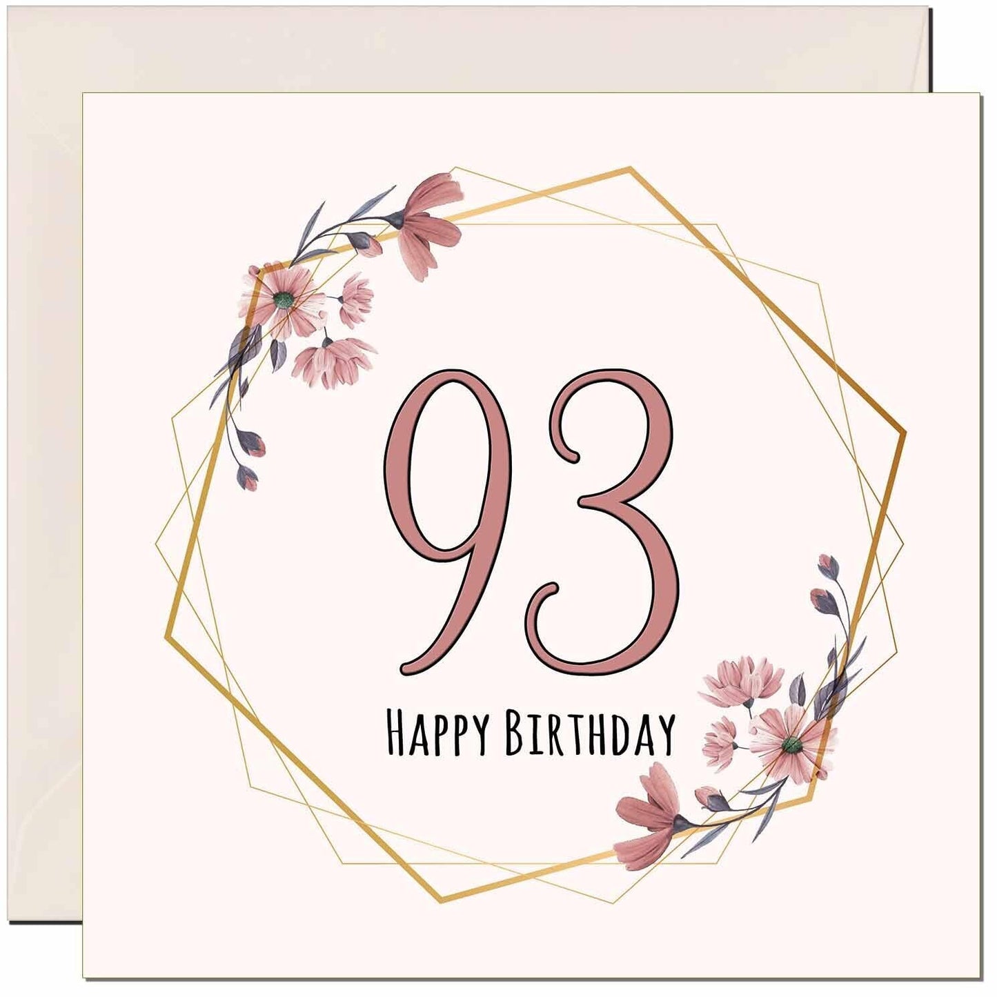 Floral Birthday Card for Women Elegant Beautiful