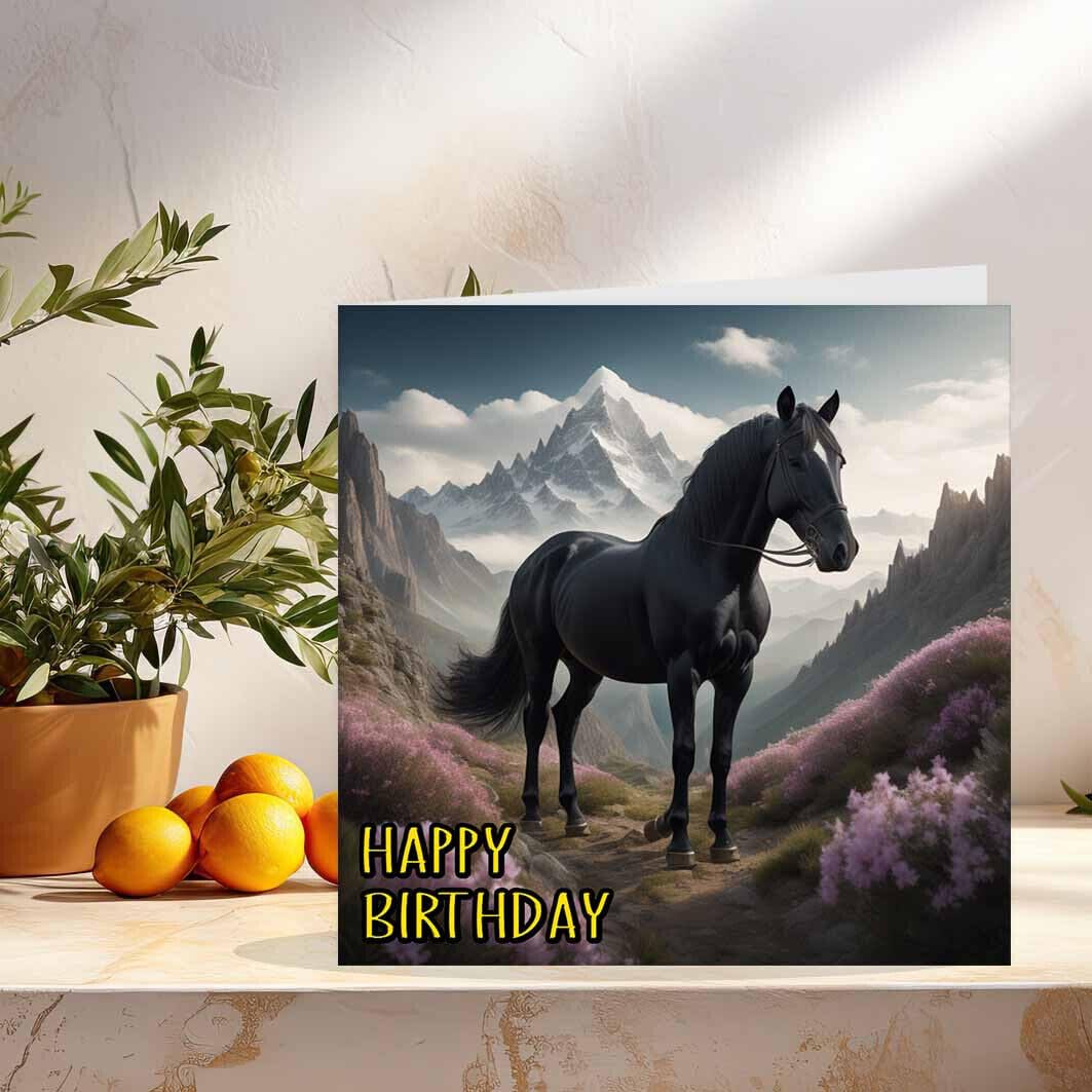 Horse Greeting Card Horse art birthday card 145 x 145mm