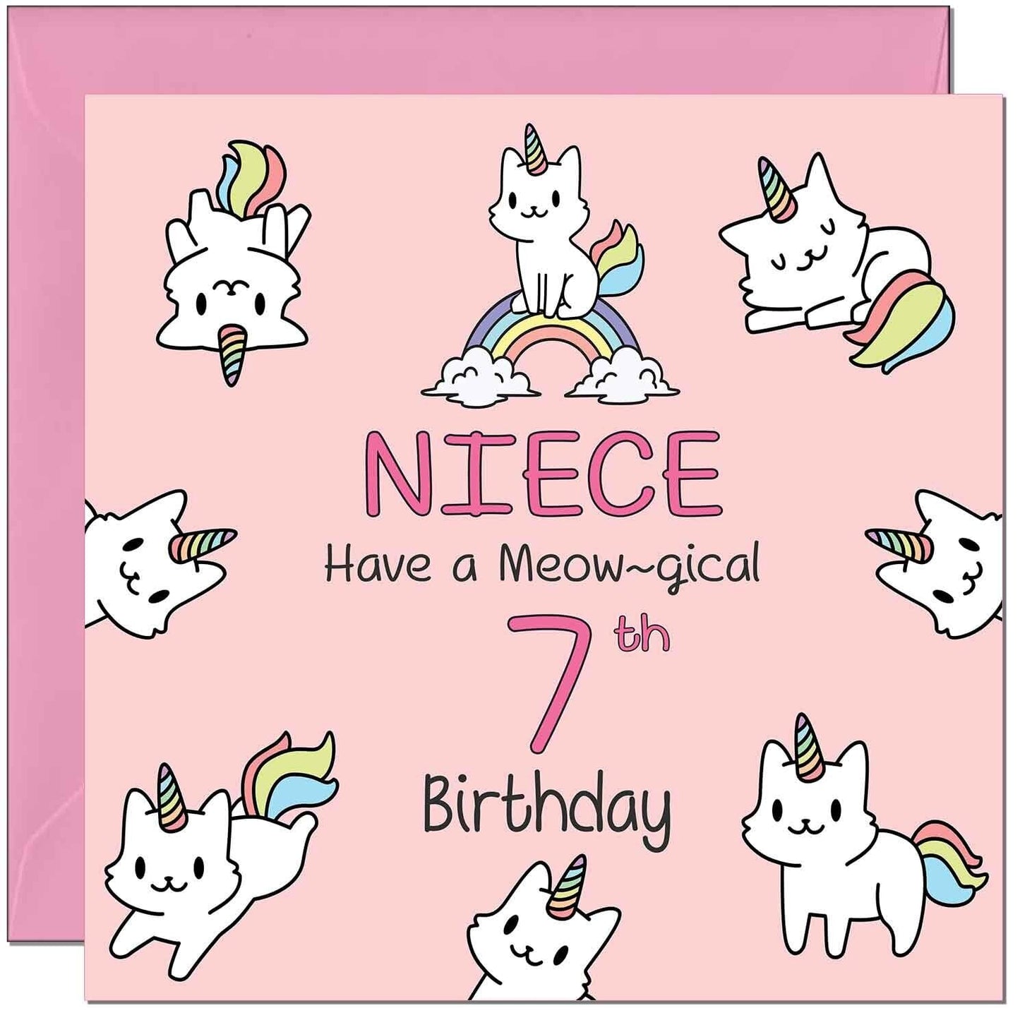 Niece Birthday Card - Funny Cat Cute Niece's