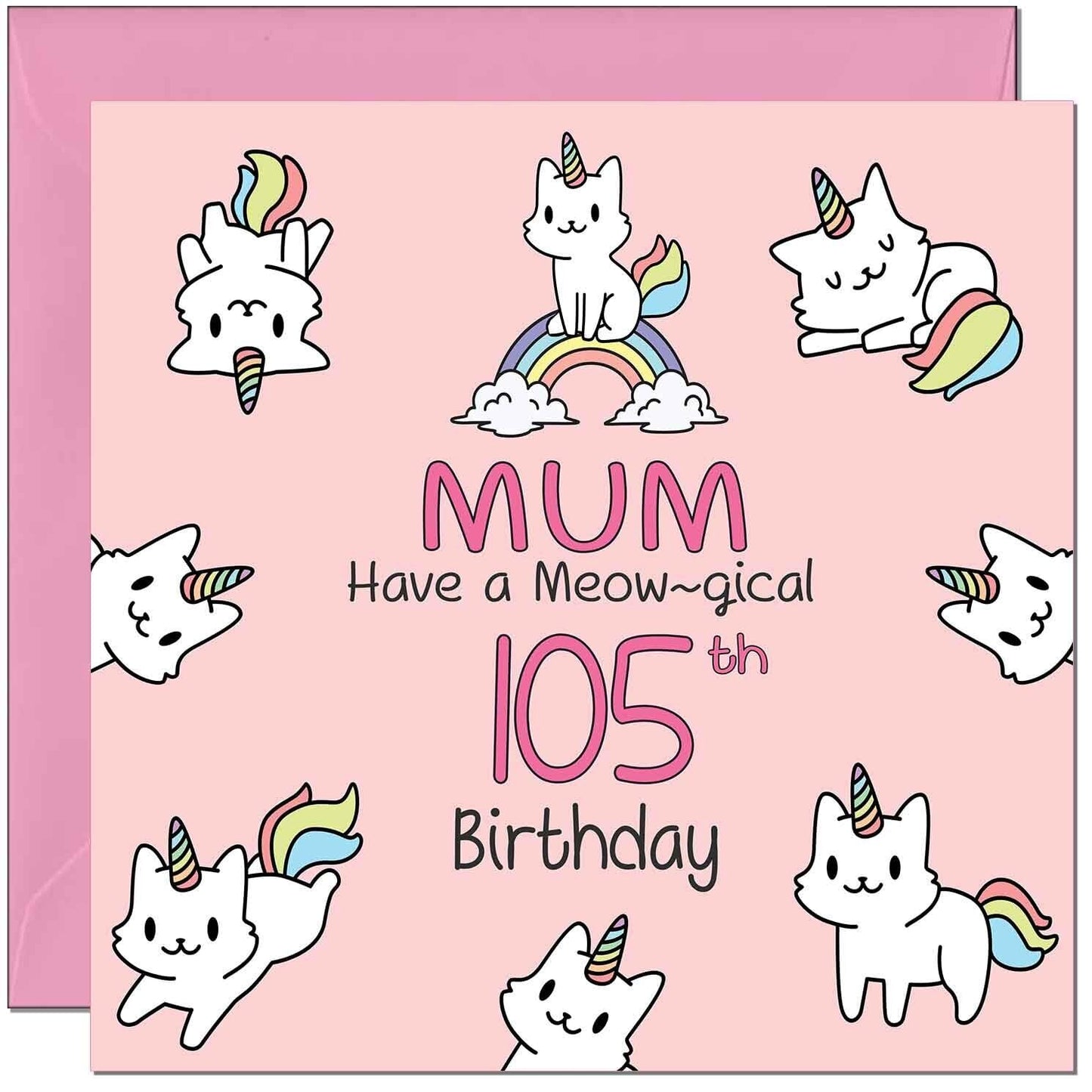 Mum Birthday Card - Funny Cat Cute Mother Mom