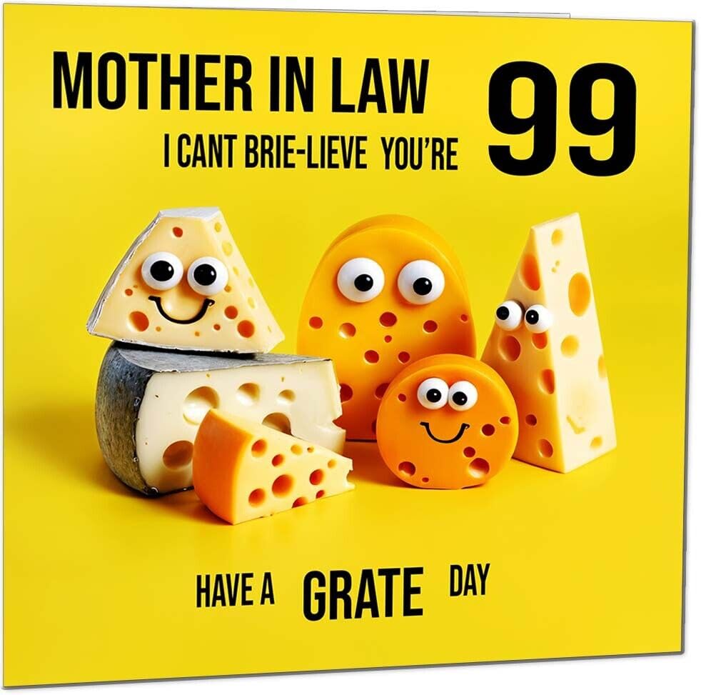 Mother in Law funny Birthday Card - Cheese Pun Funny Mother in Laws