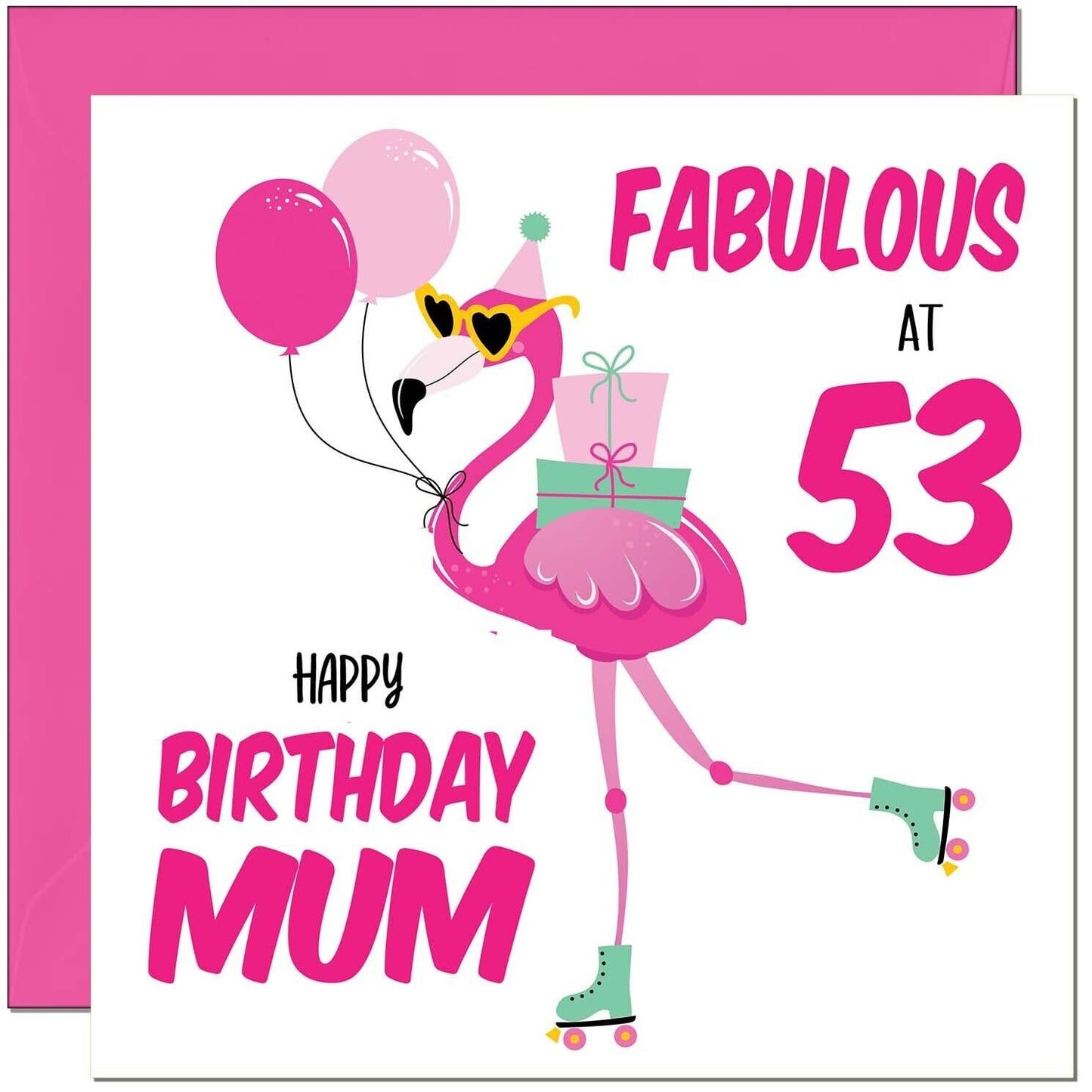Mum Birthday Card - Fabulous Flamingo - Mom Womens Pink Cute Mum Mothers