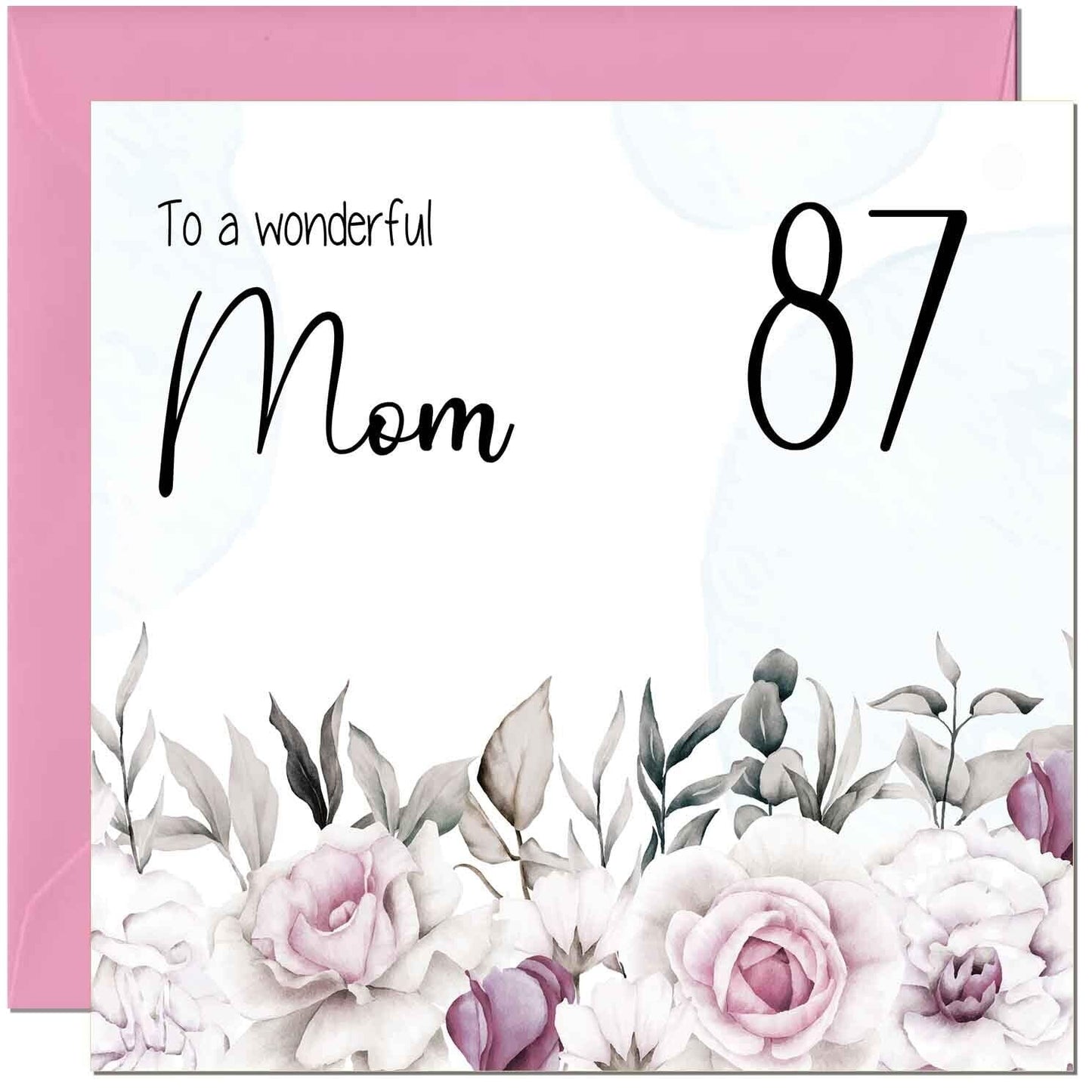 Mom Birthday Card Floral Elegant Best Mom's