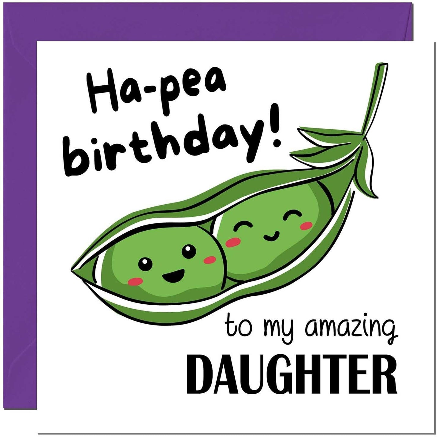 Birthday Card for Men Women Cute Pea Funny