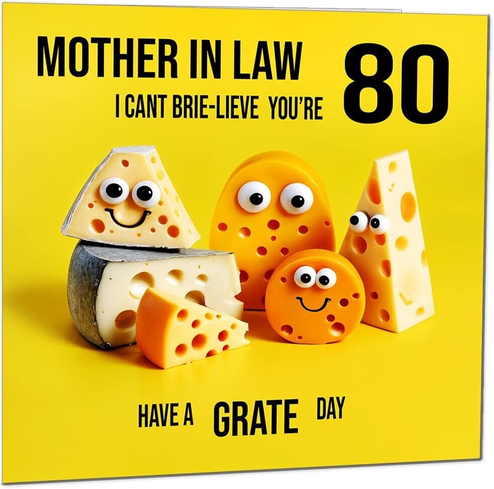Mother in Law funny Birthday Card - Cheese Pun Funny Mother in Laws