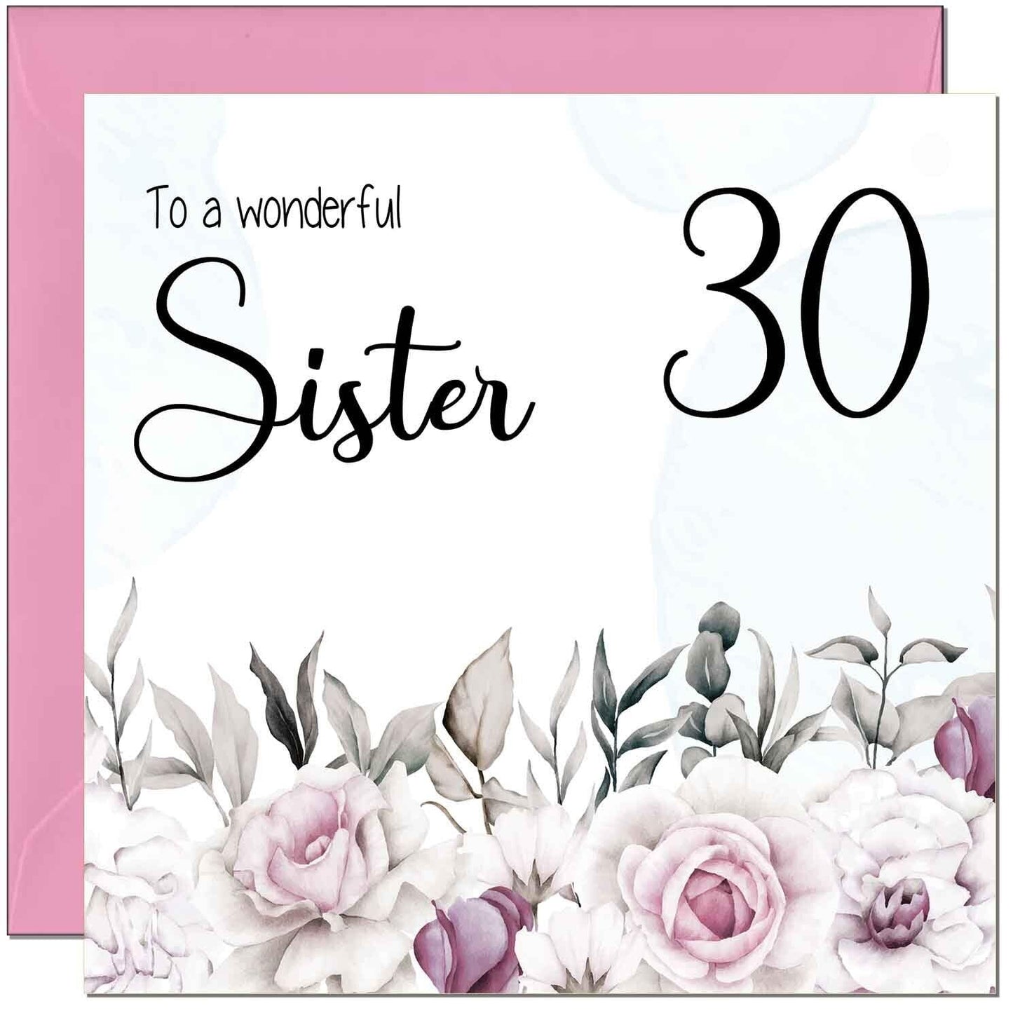 Sister's Birthday Card for Sister Floral Elegant