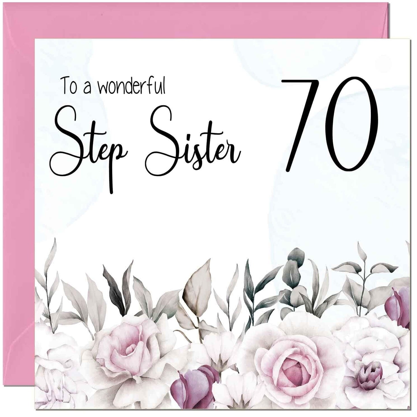 Step Sister Birthday Card Floral Elegant Step Sisters