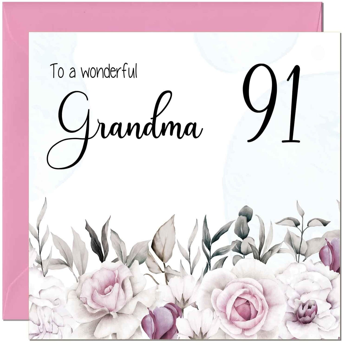 Grandma Birthday Card Floral Elegant Grandmothers