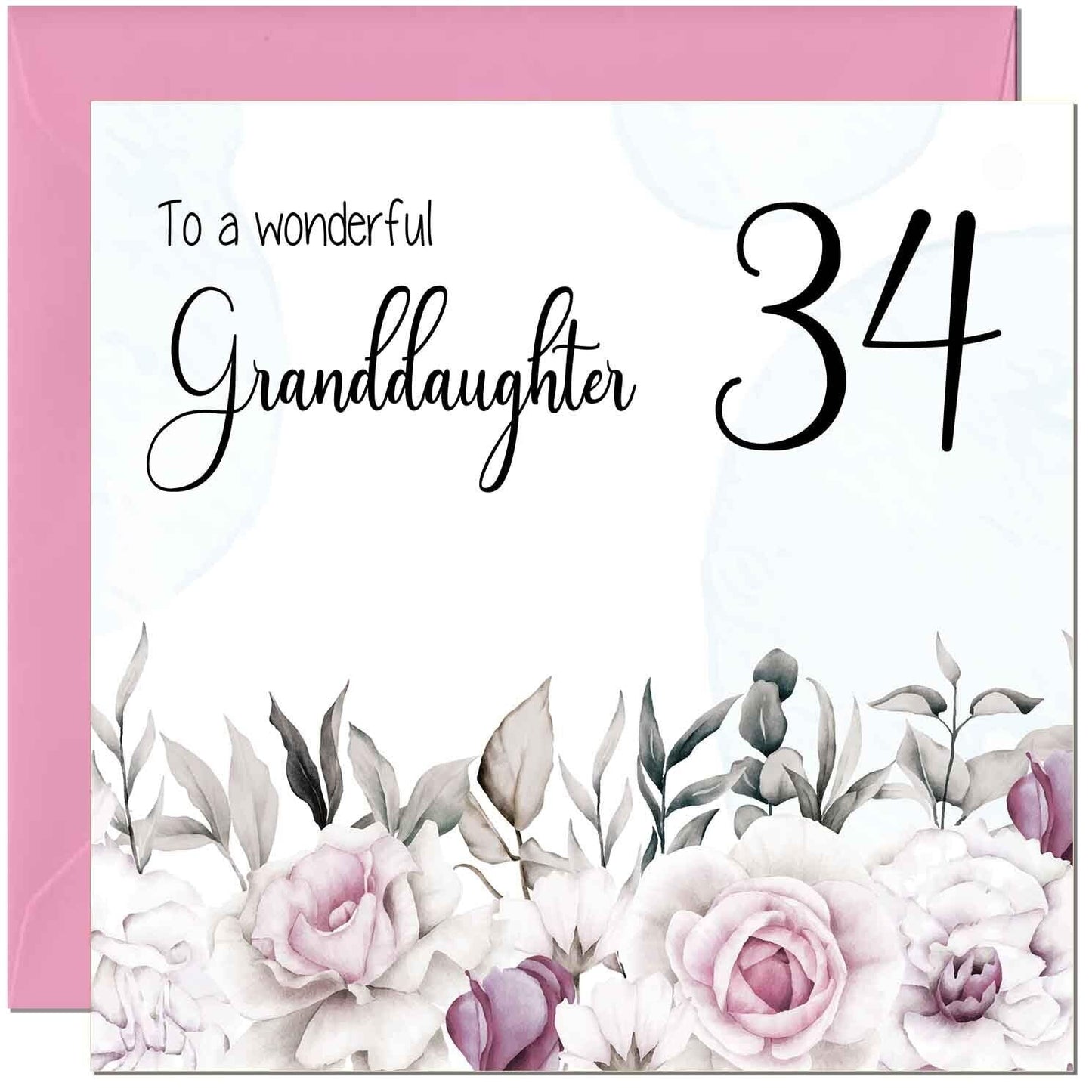 Granddaughter Birthday Card for Granddaughter Floral Elegant