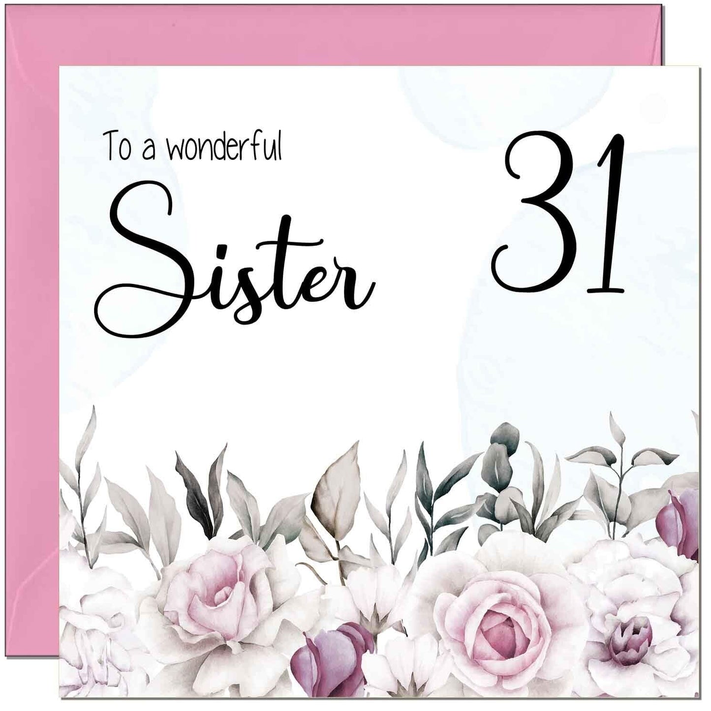 Sister's Birthday Card for Sister Floral Elegant