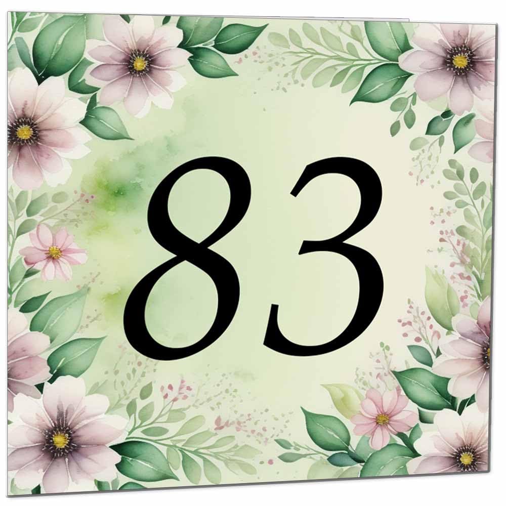 80th Birthday Card for Women Men - Green Floral Birthday Cards for 80 year old Lady Eighty Eightieth Ladies Grandma Nan Aunt Mum Sister Mom Friend