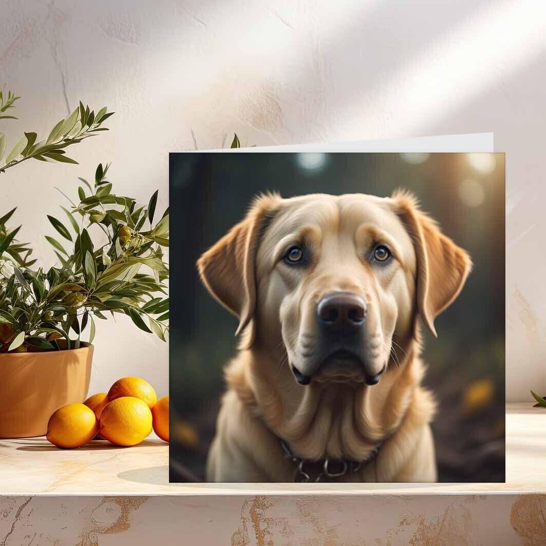 Labrador Dog Greeting Card 145 x 145mm Yellow Blonde Labrador Birthday Card