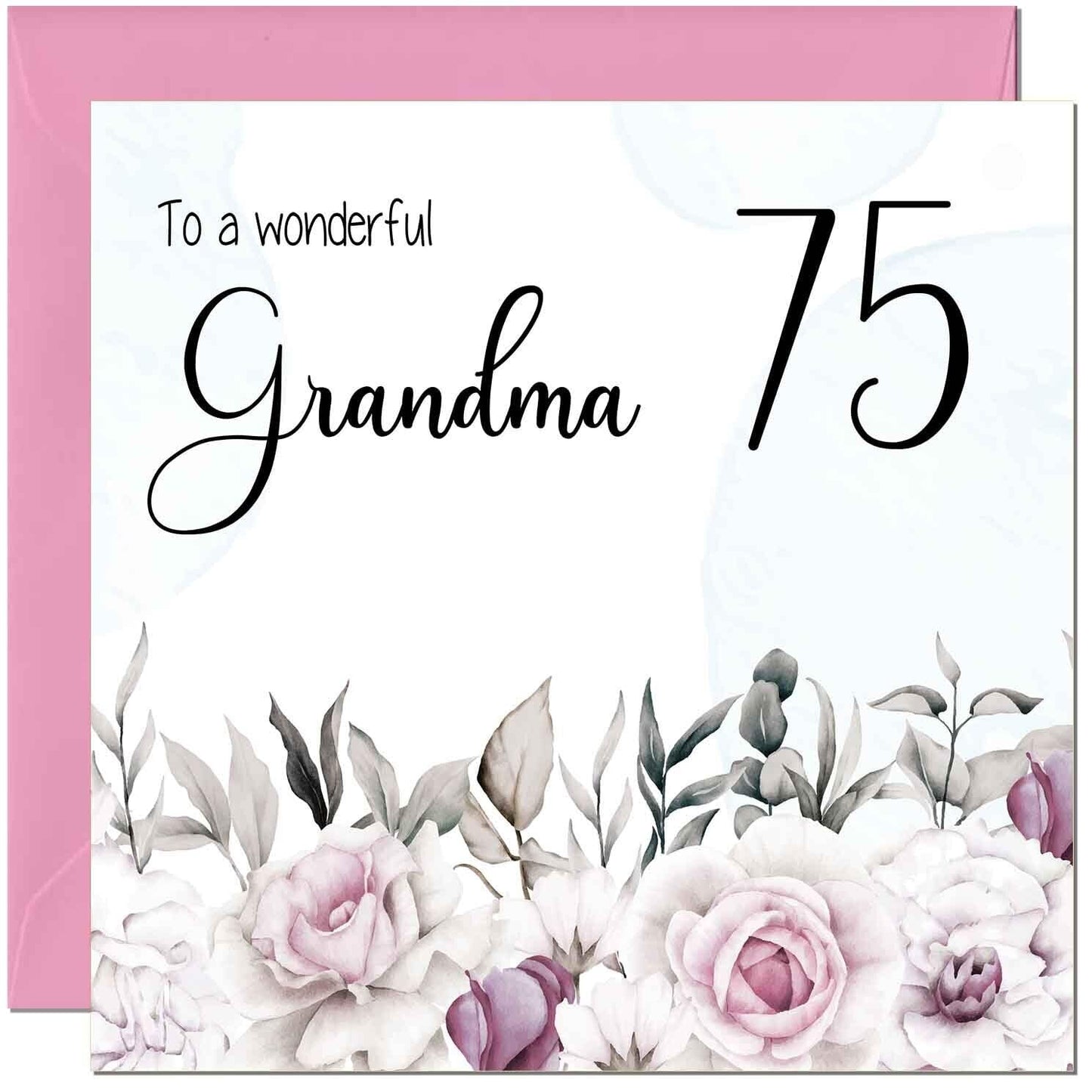 Grandma Birthday Card Floral Elegant Grandmothers