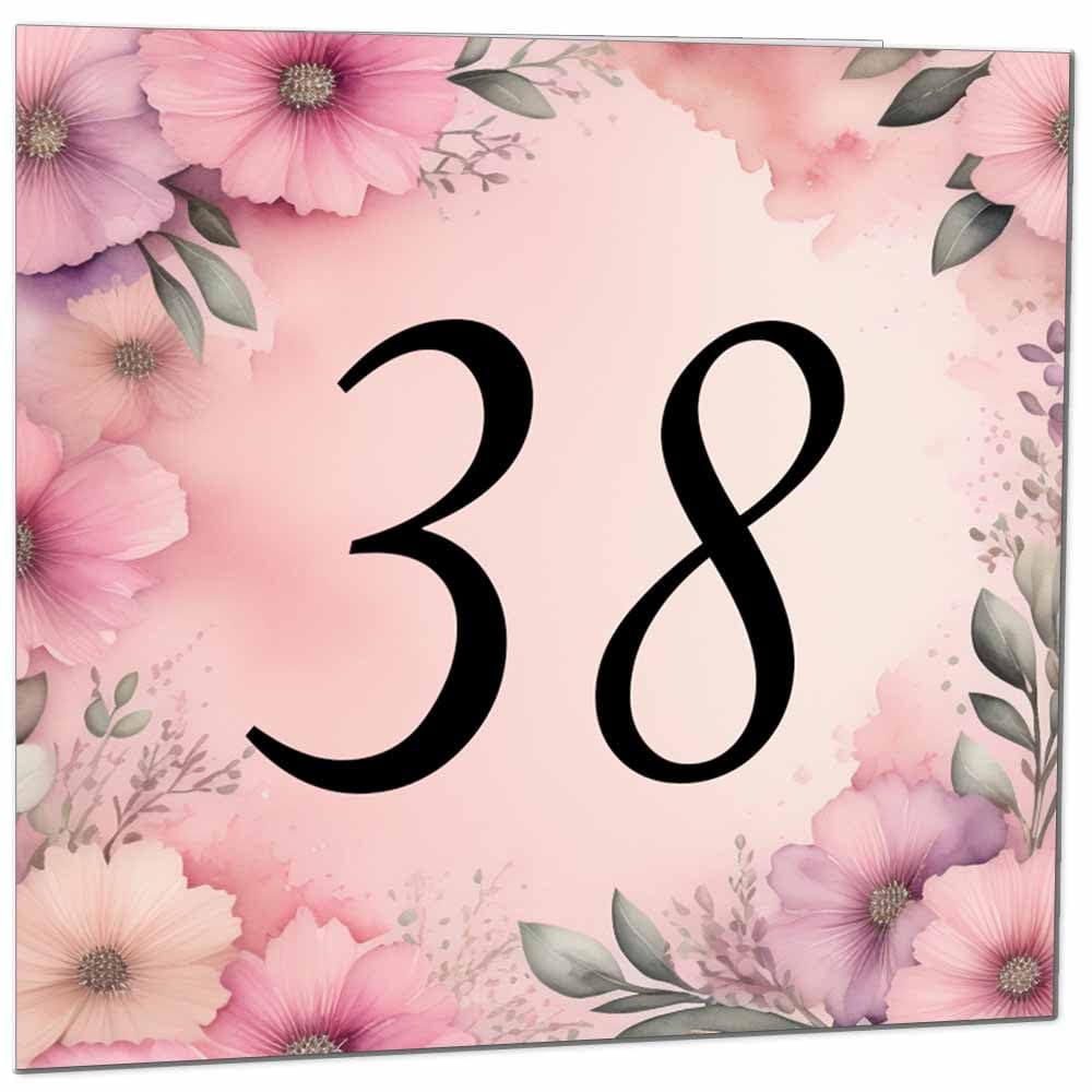 Birthday Card for Women Men - Pink Floral Birthday Cards for 39 year old woman thirty Nine, thirty ninth Ladies Mum Aunt Sister Niece Daughter