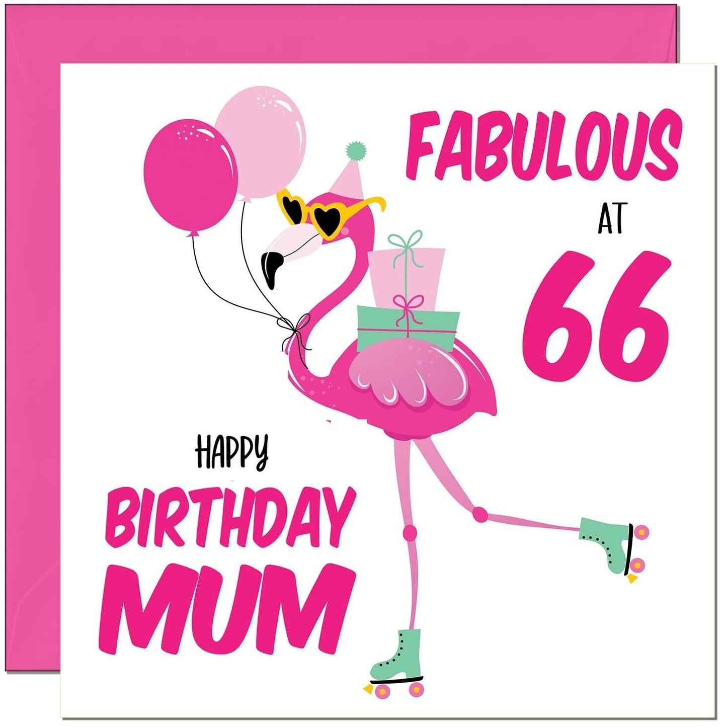 Mum Birthday Card - Fabulous Flamingo - Mom Womens Pink Cute Mum Mothers