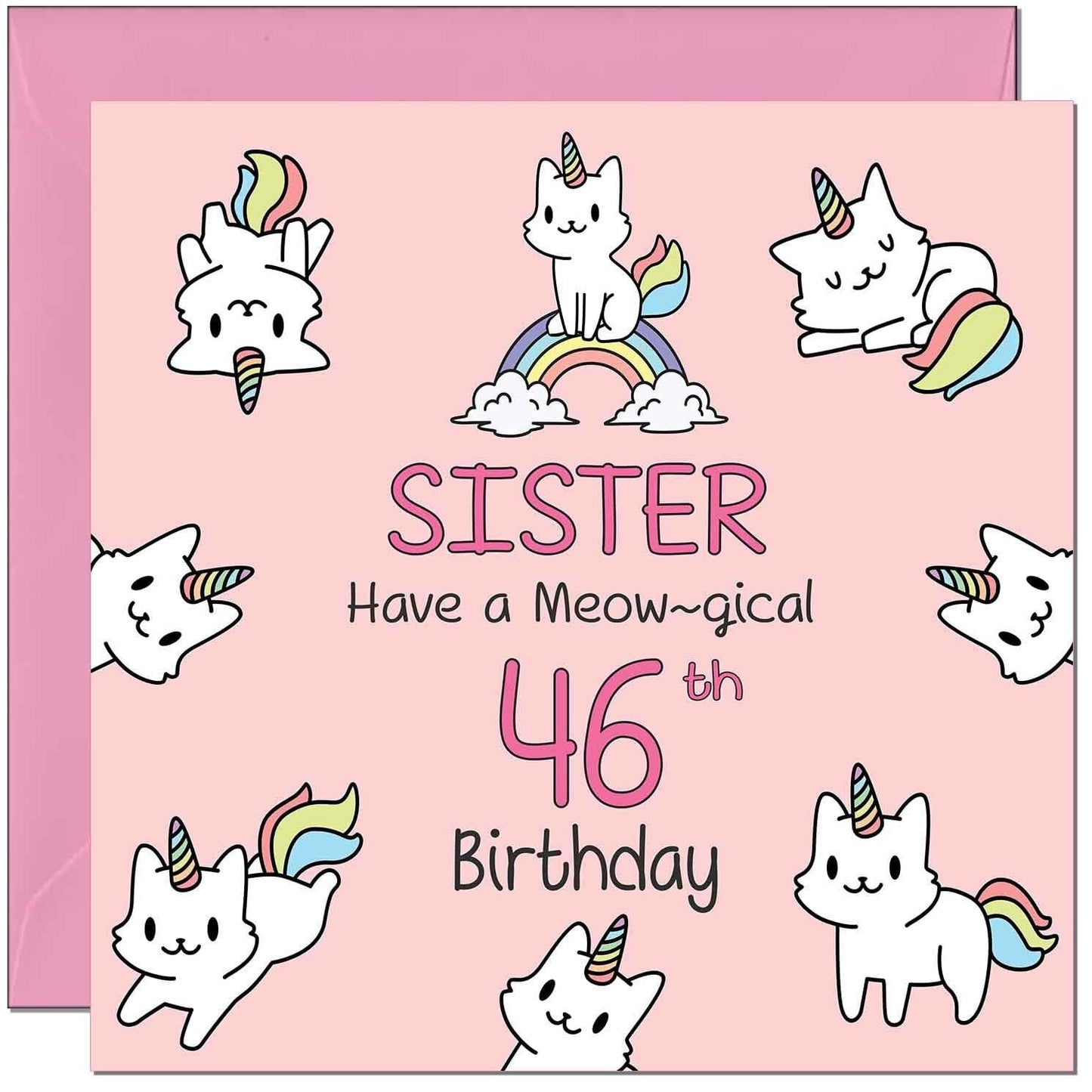 Sister Birthday Card - Funny Cat Cute Sister's