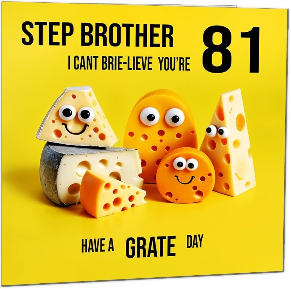 Step Brother Birthday Card - Cheese Pun Funny Step-Brothers