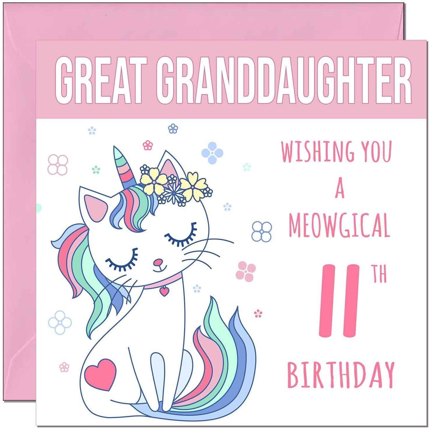 Great Granddaughter Birthday Card - Meowgical Funny Cat