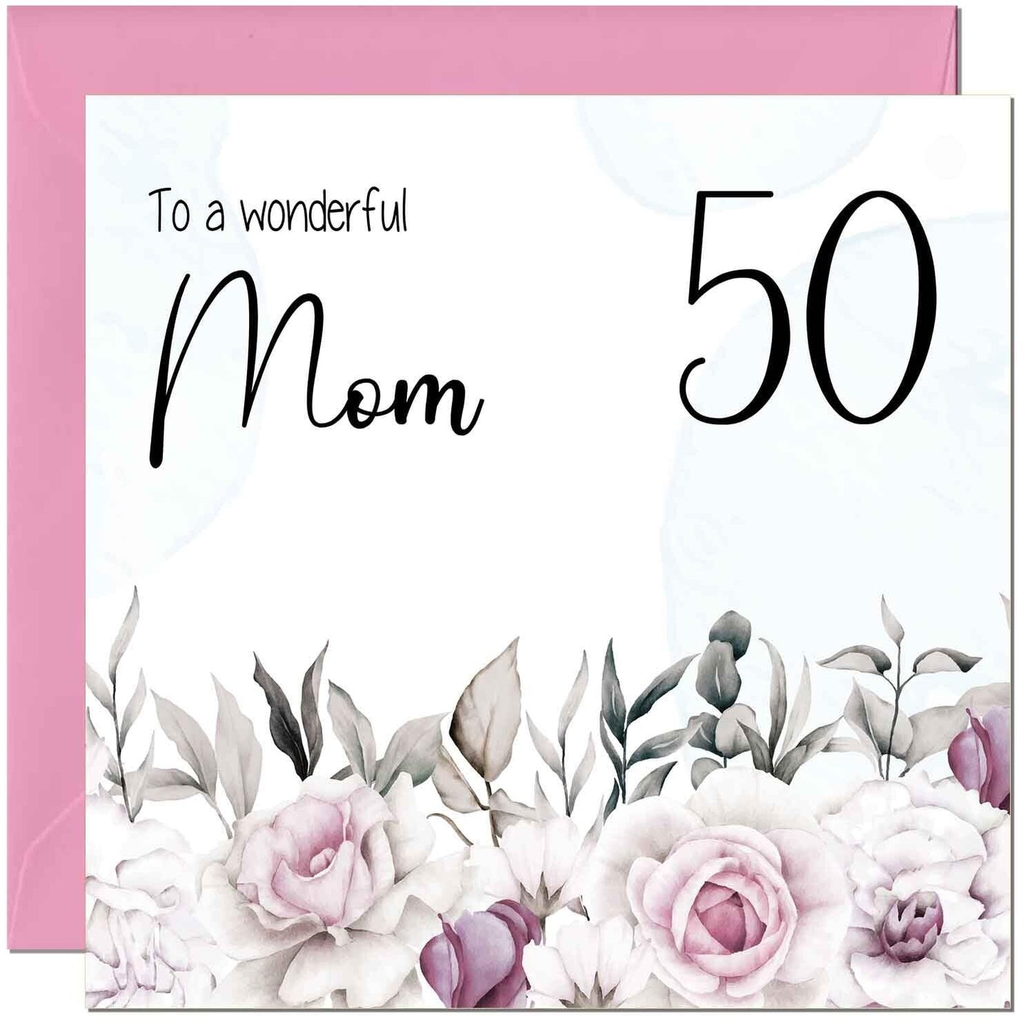 Mom Birthday Card Floral Elegant Best Mom's
