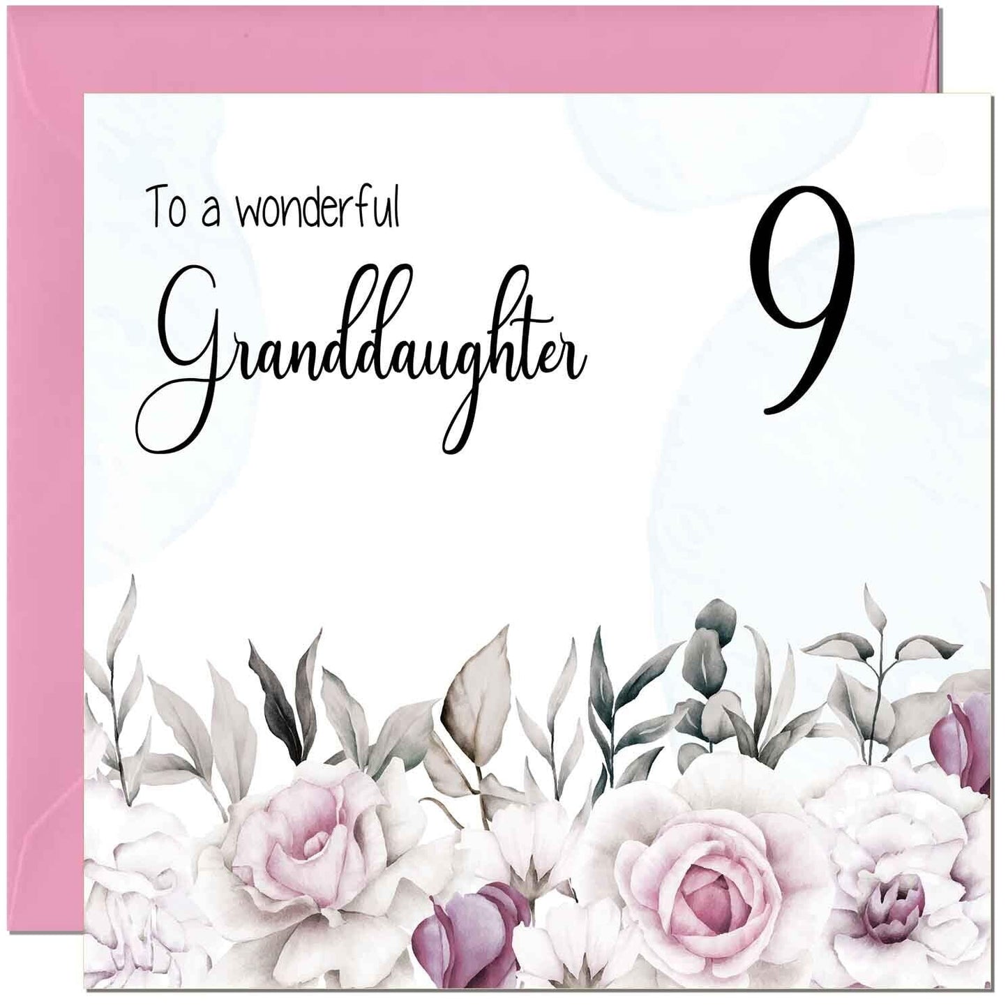 Granddaughter Birthday Card for Granddaughter Floral Elegant