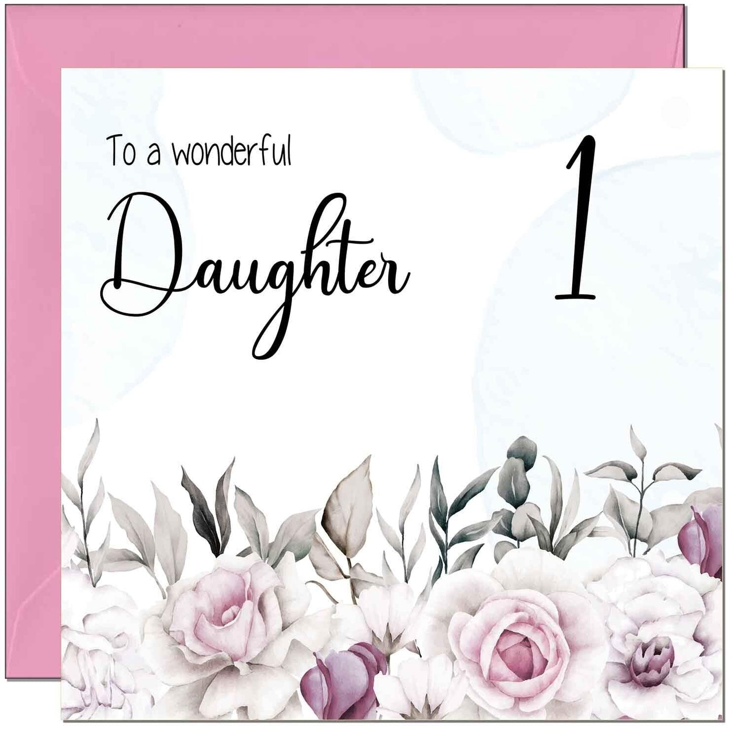 Daughter Birthday Card for Daughter Floral Elegant