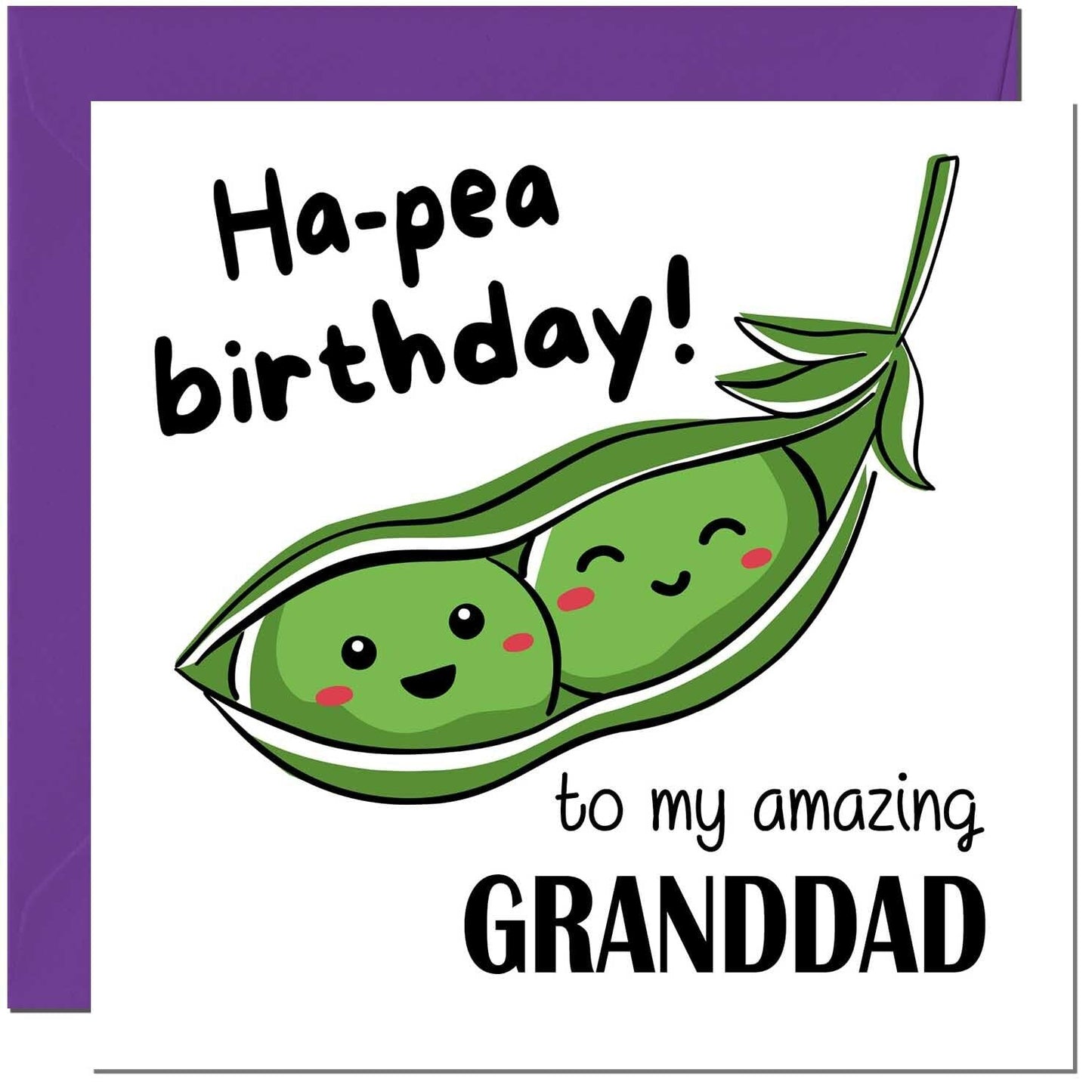 Birthday Card for Men Women Cute Pea Funny