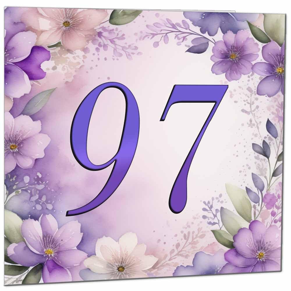 Birthday Card for Women - Purple Floral 80th Birthday Cards for year old woman Ladies Grandma Nan Aunt Mum Sister Mom Friend