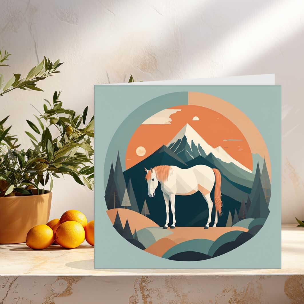 Horse Greeting Card Horses Design birthday card - 145 x 145mm