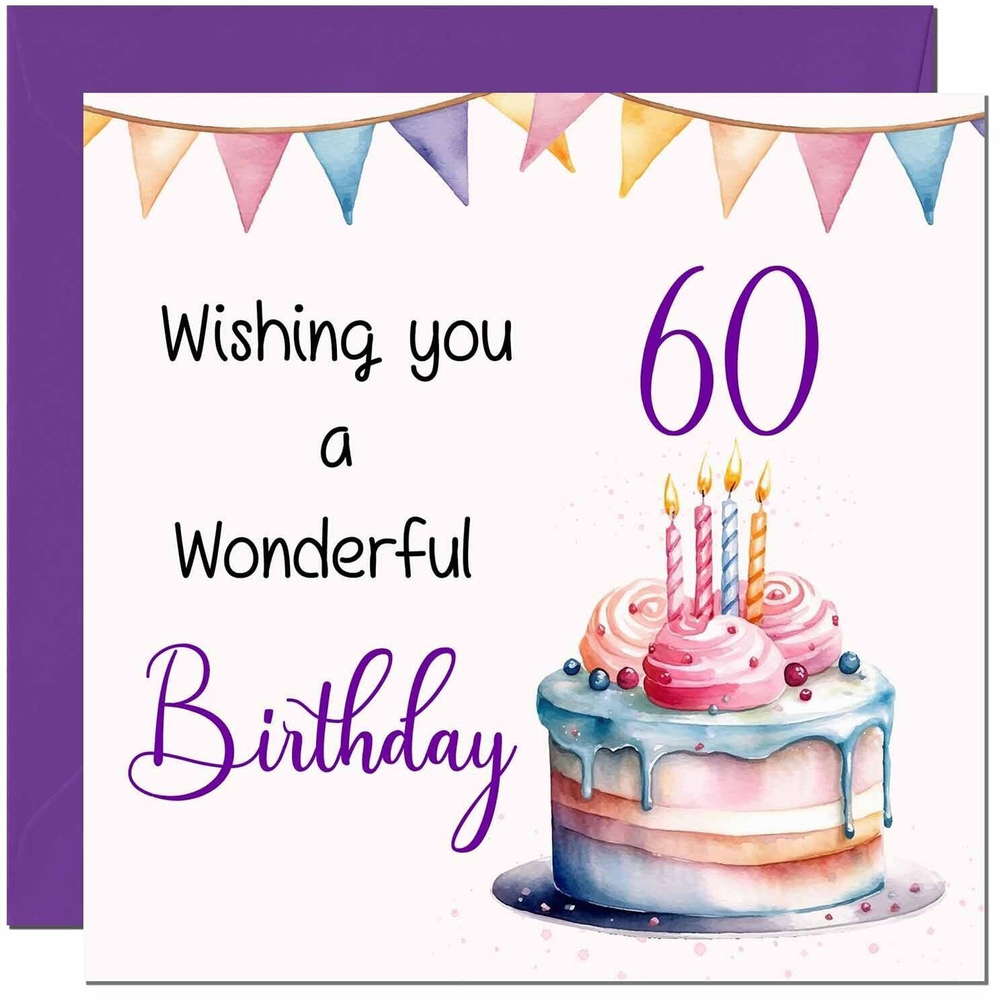 Birthday Card for Men Women Cake Numbers