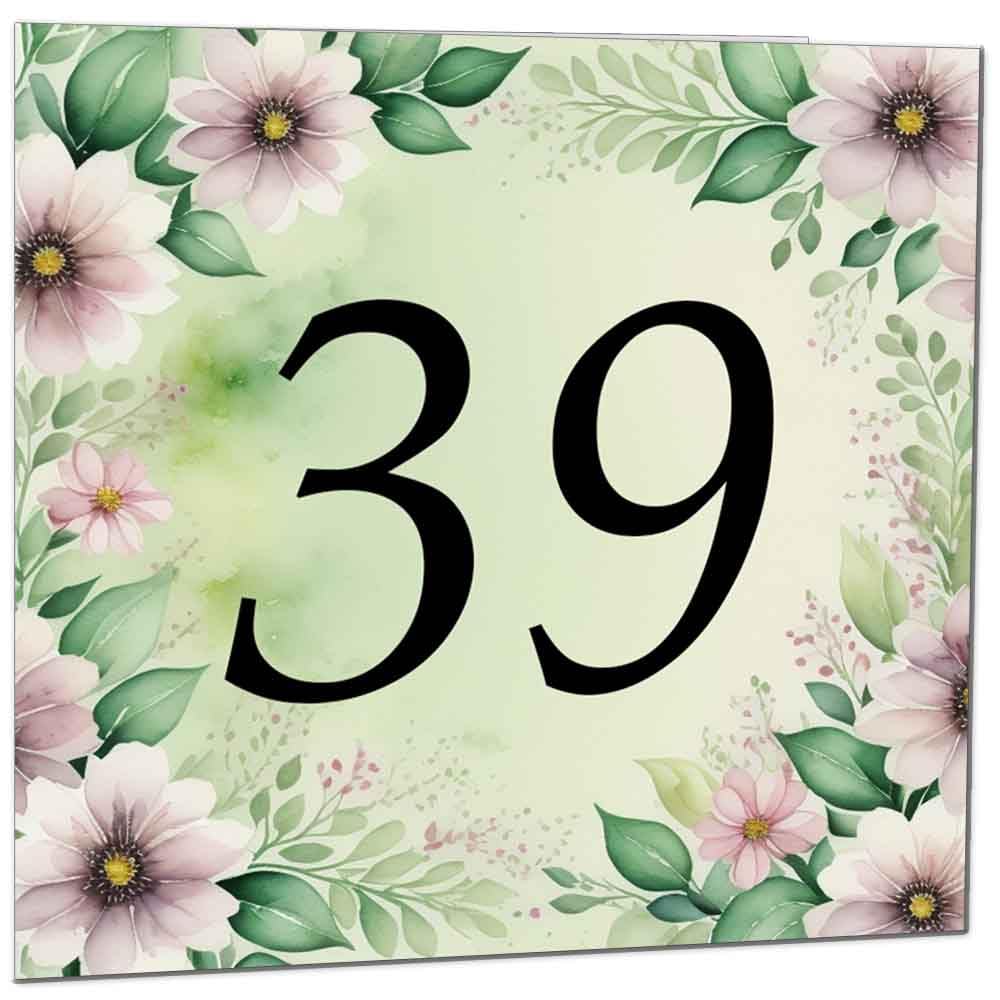 80th Birthday Card for Women Men - Green Floral Birthday Cards for 80 year old Lady Eighty Eightieth Ladies Grandma Nan Aunt Mum Sister Mom Friend