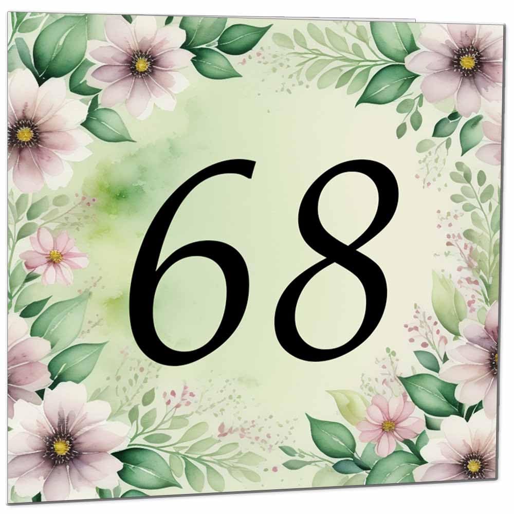 80th Birthday Card for Women Men - Green Floral Birthday Cards for 80 year old Lady Eighty Eightieth Ladies Grandma Nan Aunt Mum Sister Mom Friend