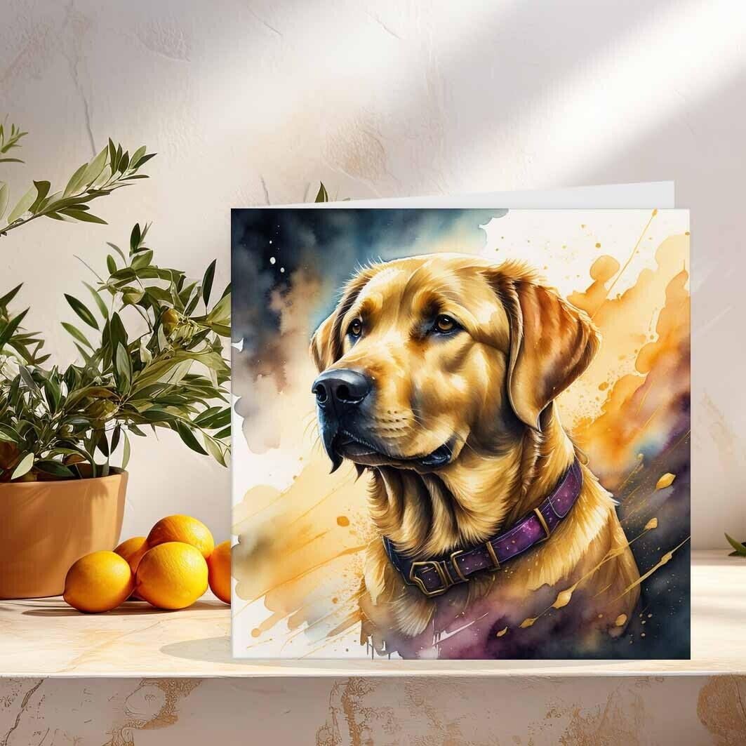 Watercolour Dog Labrador Birthday Card Labrador Dog Greeting Cards 145 x 145mm