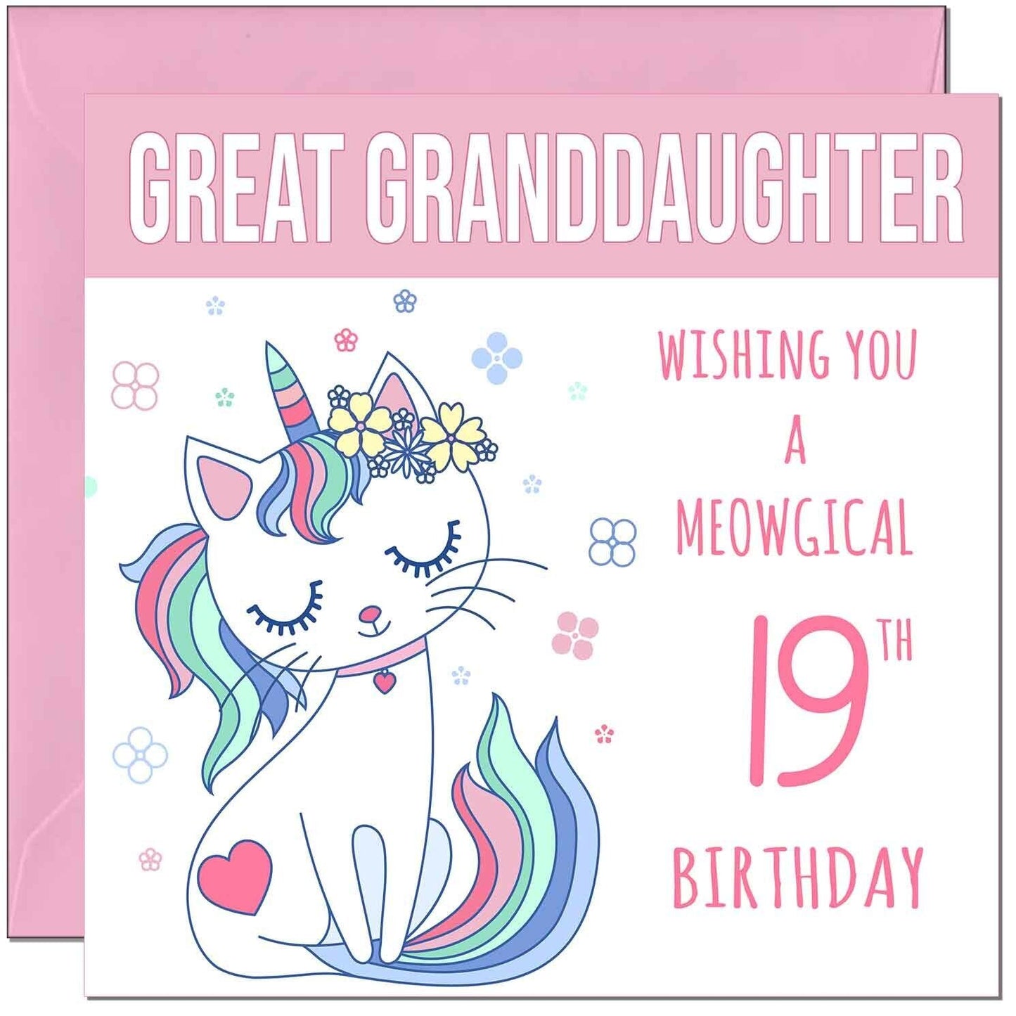 Great Granddaughter Birthday Card - Meowgical Funny Cat