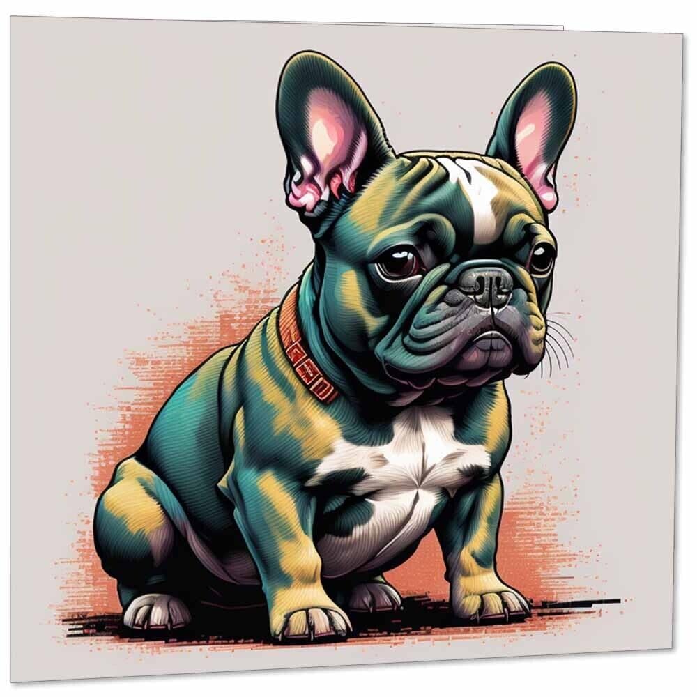 French Bulldog Greeting Card - French Bulldog Card 145mm x 145mm