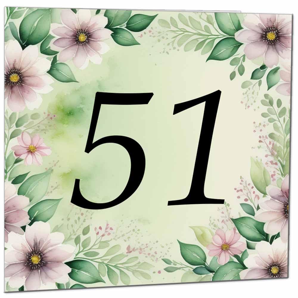 80th Birthday Card for Women Men - Green Floral Birthday Cards for 80 year old Lady Eighty Eightieth Ladies Grandma Nan Aunt Mum Sister Mom Friend