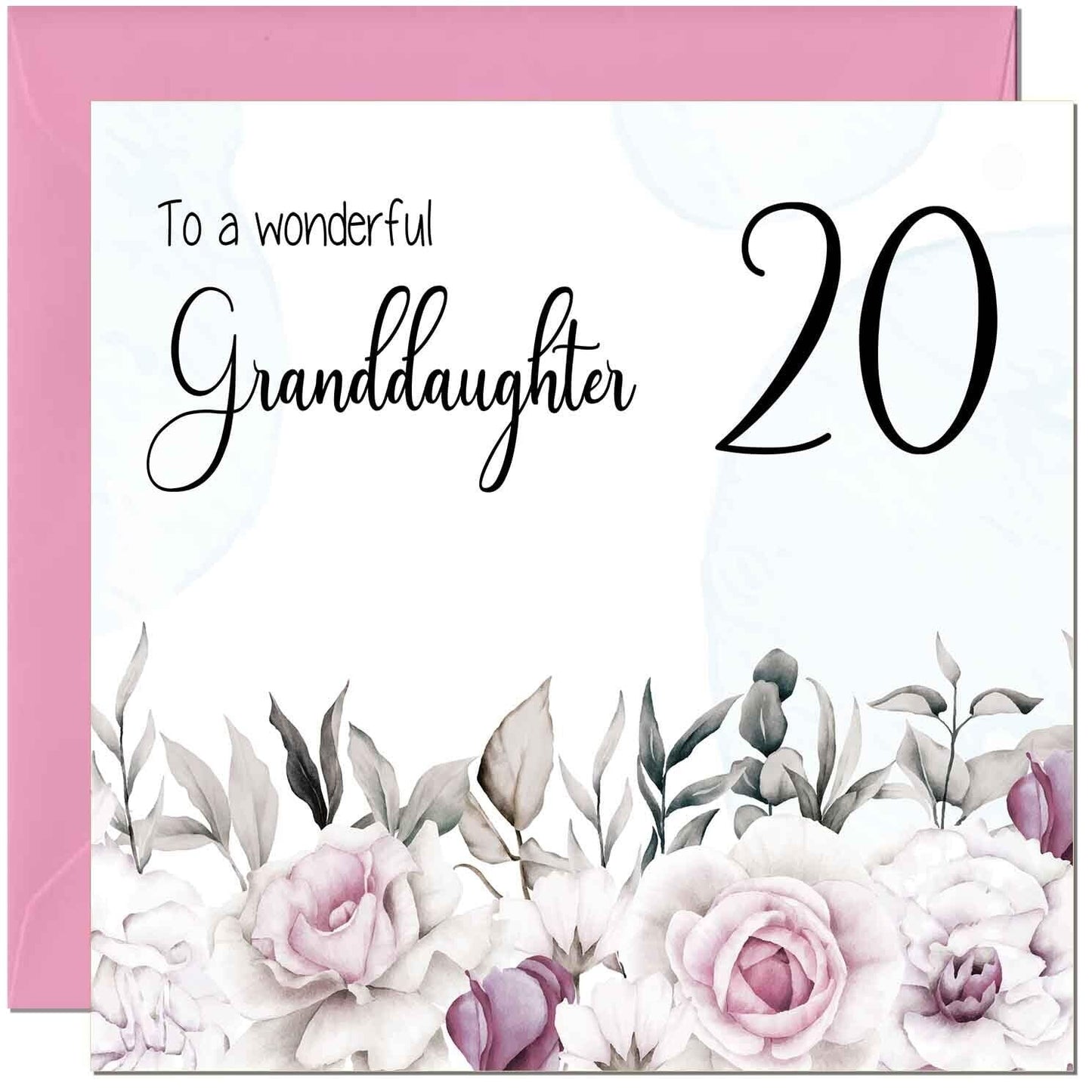 Granddaughter Birthday Card for Granddaughter Floral Elegant
