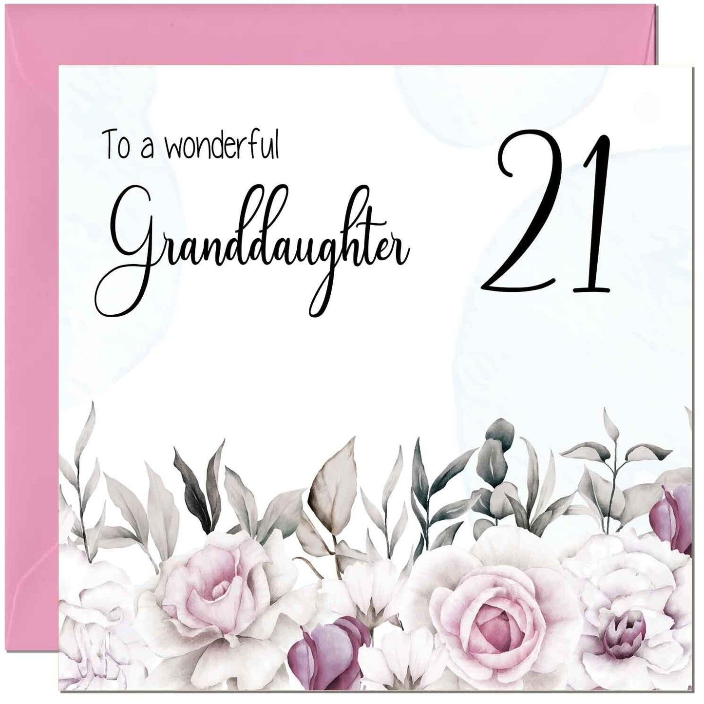 Granddaughter Birthday Card for Granddaughter Floral Elegant